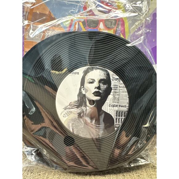 NEW Taylor Swift Coasters (6) Vinyl Record-like  MODERN RETRO style SWIFTIES - Picture 2 of 8